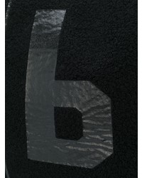 Черная большая сумка из плотной ткани с принтом от MM6 MAISON MARGIELA