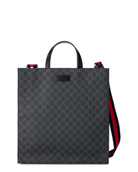 Мужская черная большая сумка из плотной ткани от Gucci