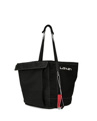 Мужская черная большая сумка из плотной ткани от Lanvin