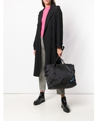 Черная большая сумка из плотной ткани от Prada