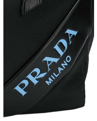 Черная большая сумка из плотной ткани от Prada