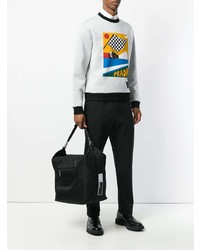 Мужская черная большая сумка из плотной ткани от Prada