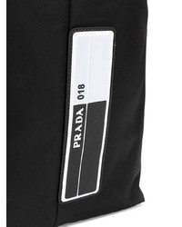 Мужская черная большая сумка из плотной ткани от Prada