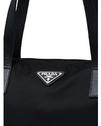 Мужская черная большая сумка из плотной ткани от Prada