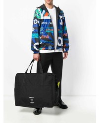 Мужская черная большая сумка из плотной ткани от MSGM