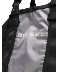 Черная большая сумка из плотной ткани от Diesel