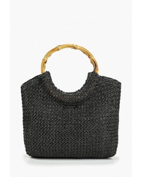 Черная большая сумка из плотной ткани от Violeta BY MANGO