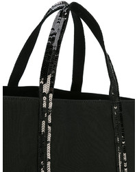 Черная большая сумка с пайетками с украшением от Vanessa Bruno