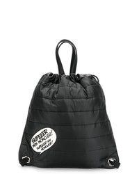 Черная большая сумка с принтом от Moncler