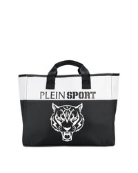 Черная большая сумка с принтом от Plein Sport