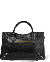 Черная большая сумка с рельефным рисунком от Balenciaga