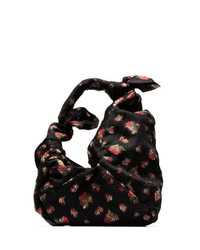 Черная большая сумка с цветочным принтом от Simone Rocha