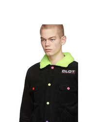 Мужская черная вельветовая куртка-рубашка от Clot