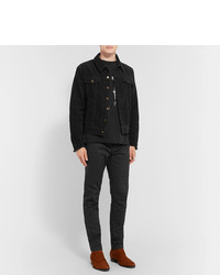 Мужская черная вельветовая куртка-рубашка от Saint Laurent