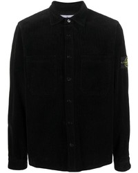 Мужская черная вельветовая куртка-рубашка от Stone Island