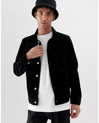 Мужская черная вельветовая куртка-рубашка от Weekday