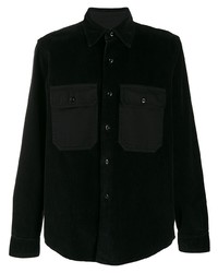 Мужская черная вельветовая рубашка с длинным рукавом от Ami Paris