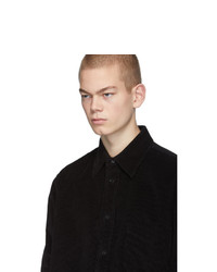 Мужская черная вельветовая рубашка с длинным рукавом от Marni