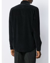 Мужская черная вельветовая рубашка с длинным рукавом от Ami Paris