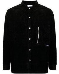 Мужская черная вельветовая рубашка с длинным рукавом от Izzue