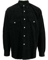 Мужская черная вельветовая рубашка с длинным рукавом от Seven By Seven
