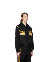 Мужская черная ветровка с принтом от Versace