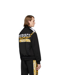 Мужская черная ветровка с принтом от Versace
