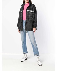 Женская черная ветровка с принтом от Gina