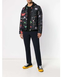 Мужская черная ветровка с принтом от Valentino