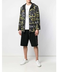 Мужская черная ветровка с принтом от Versace Jeans