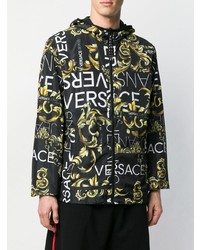 Мужская черная ветровка с принтом от Versace Jeans