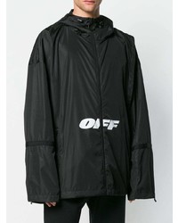 Мужская черная ветровка с принтом от Off-White