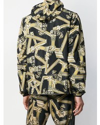 Мужская черная ветровка с принтом от Versace Jeans