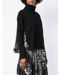 Женская черная водолазка с принтом от Sacai