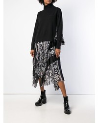 Женская черная водолазка с принтом от Sacai