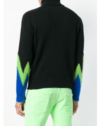 Мужская черная водолазка с принтом от Paura