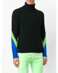 Мужская черная водолазка с принтом от Paura