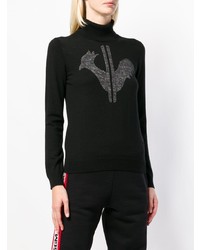 Женская черная водолазка с принтом от Rossignol