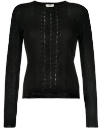Черная вязаная блузка от Fendi