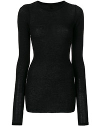 Черная вязаная блузка от Isabel Benenato