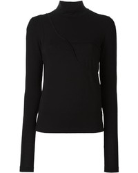 Черная вязаная блузка от MM6 MAISON MARGIELA