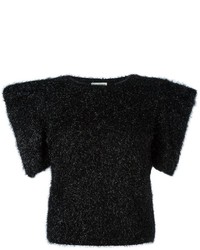 Черная вязаная блузка от Saint Laurent