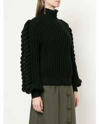 Женская черная вязаная водолазка от Liya