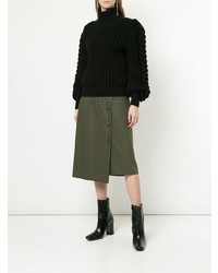 Женская черная вязаная водолазка от Liya