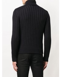 Мужская черная вязаная водолазка от Cruciani