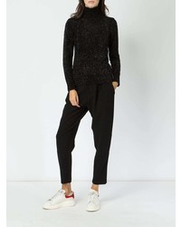 Женская черная вязаная водолазка от Sara Lanzi