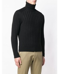 Мужская черная вязаная водолазка от Cruciani