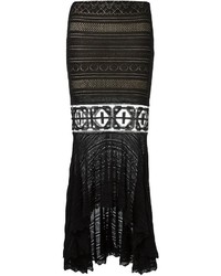 Черная вязаная длинная юбка от Cecilia Prado