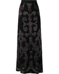 Черная вязаная длинная юбка от Cecilia Prado