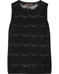 Черная вязаная майка крючком